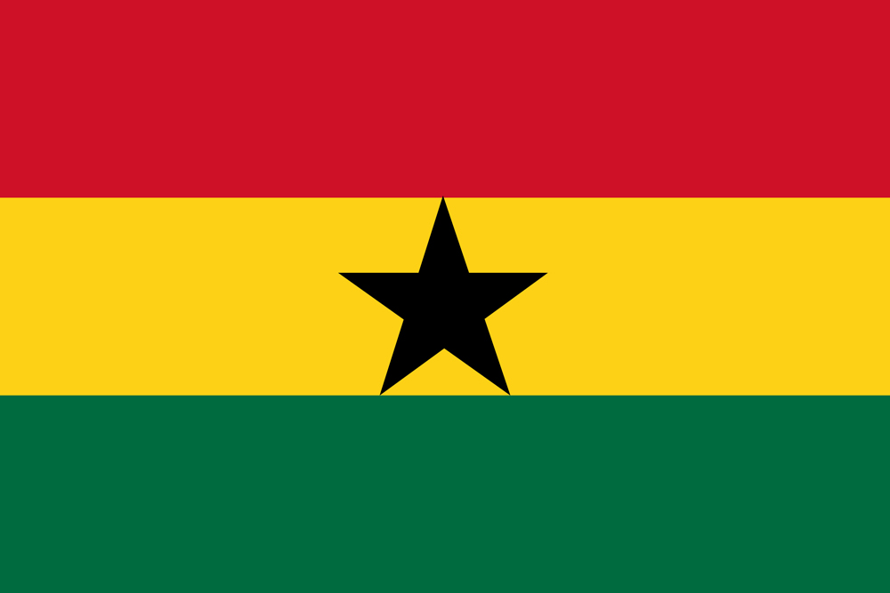 a flag with a black star